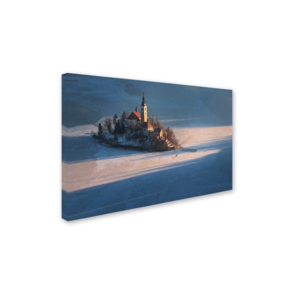 Ales Krivec 'Frozen Lake Bled' Canvas Art,16x24